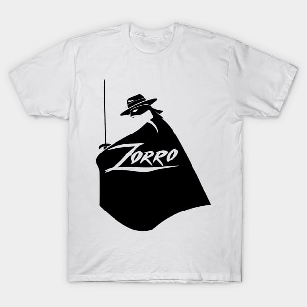 Zorro Black and white T-Shirt by LICENSEDLEGIT